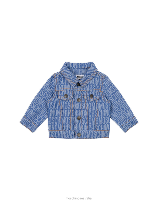 ALL-OVER LOGO DENIM JACKET Moschino Boy BLUE DENIM 44AA889 Clothing