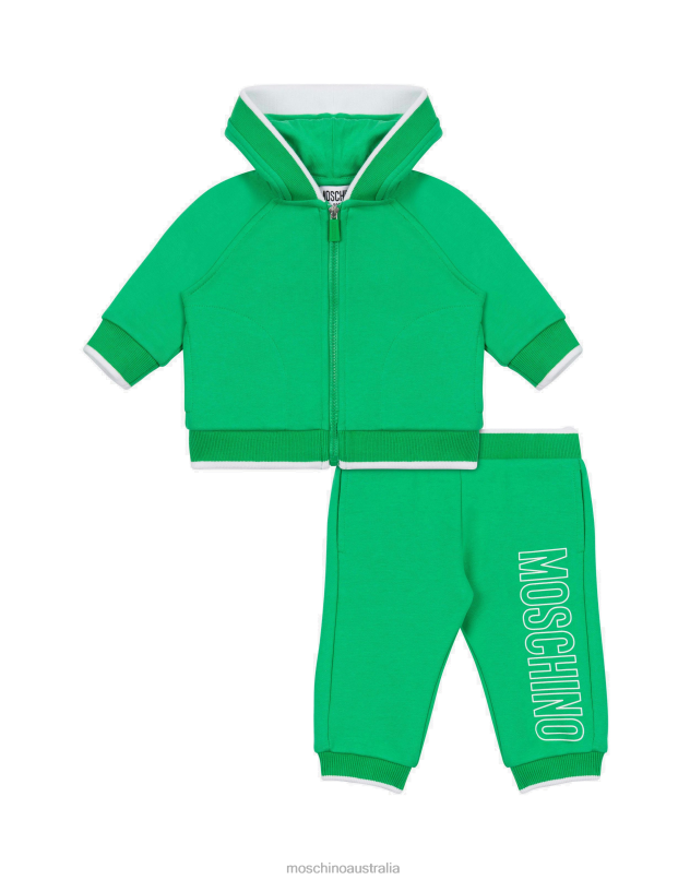 CAR TEDDY BEAR FLEECE TRACKSUIT Moschino Boy GREEN 44AA871 Clothing