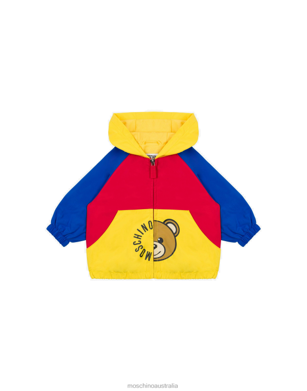 COLOR BLOCK NYLON WINDBREAKER Moschino Boy MULTICOLOURED 44AA887 Clothing