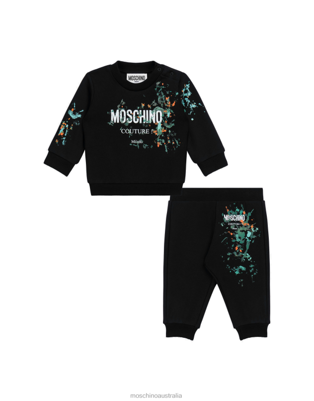 SPLASHING PAINT FLEECE TRACKSUIT Moschino Boy BLACK 44AA877 Clothing