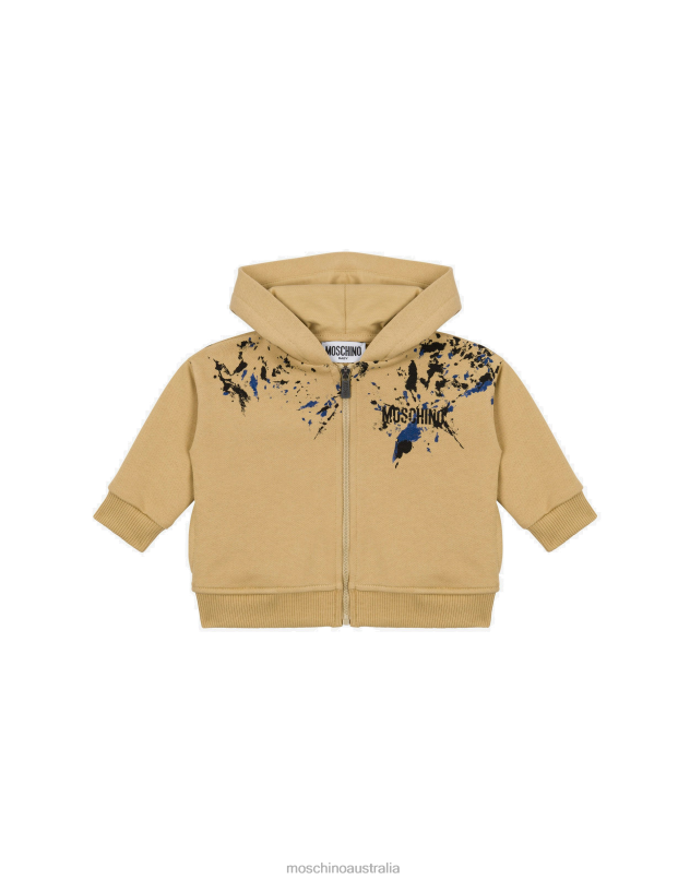 SPLASHING PAINT HOODIE Moschino Boy BROWN 44AA881 Clothing