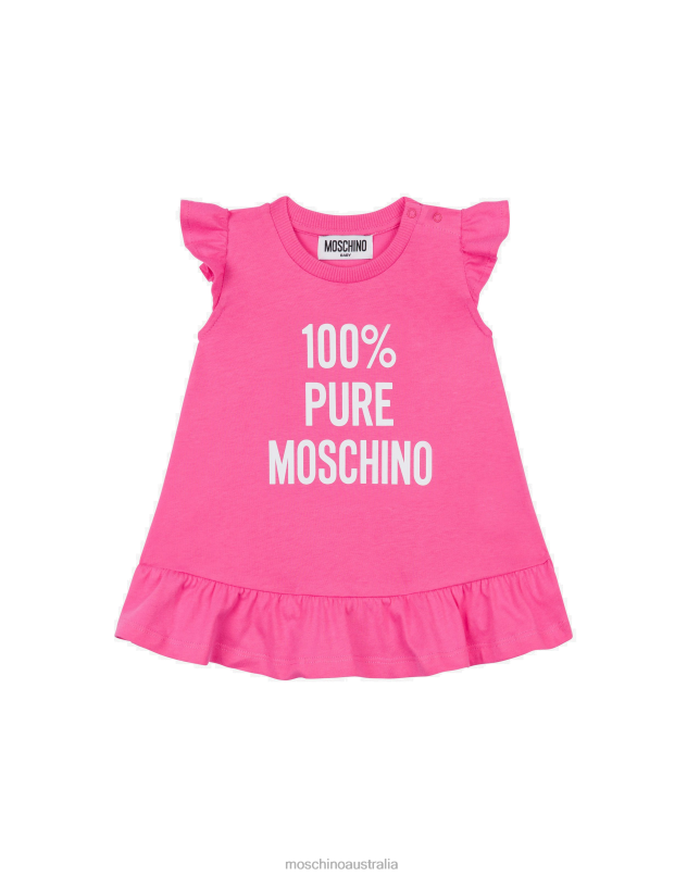 100% PURE JERSEY DRESS Moschino Girl FUCHSIA 44AA865 Clothing