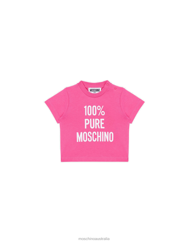 100% PURE JERSEY T-SHIRT Moschino Girl FUCHSIA 44AA864 Clothing