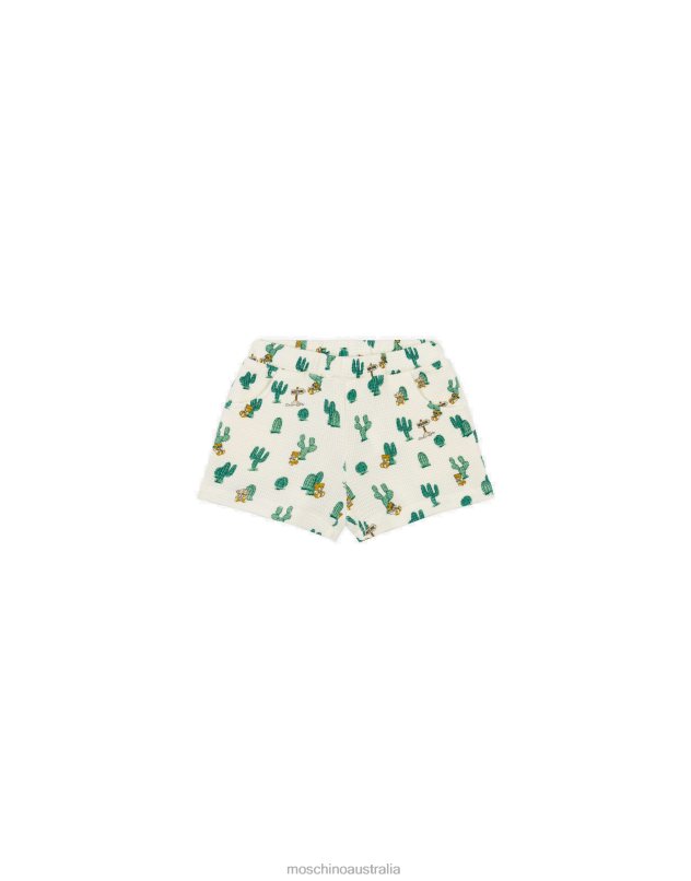 ALLOVER CACTUS FLEECE SHORTS Moschino Girl WHITE 44AA831 Clothing