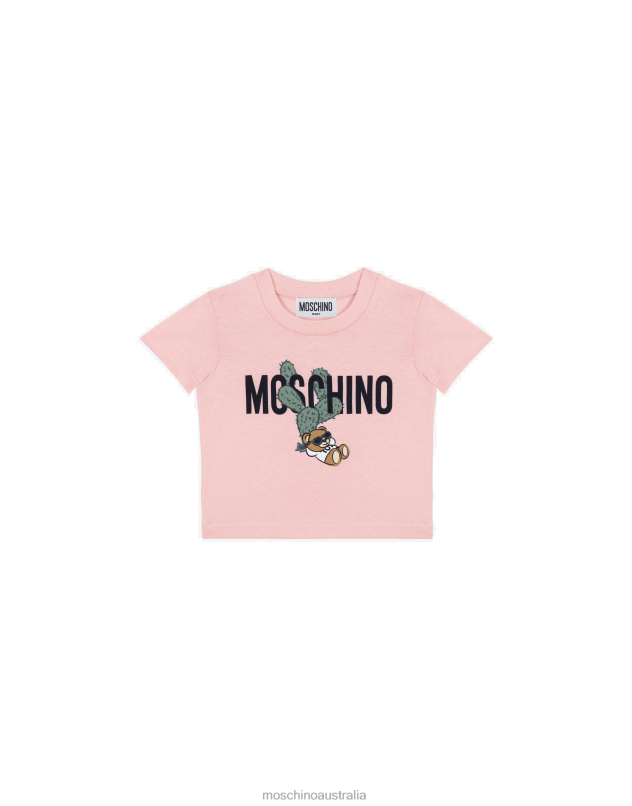 CACTUS TEDDY BEAR JERSEY T-SHIRT Moschino Girl PINK 44AA829 Clothing
