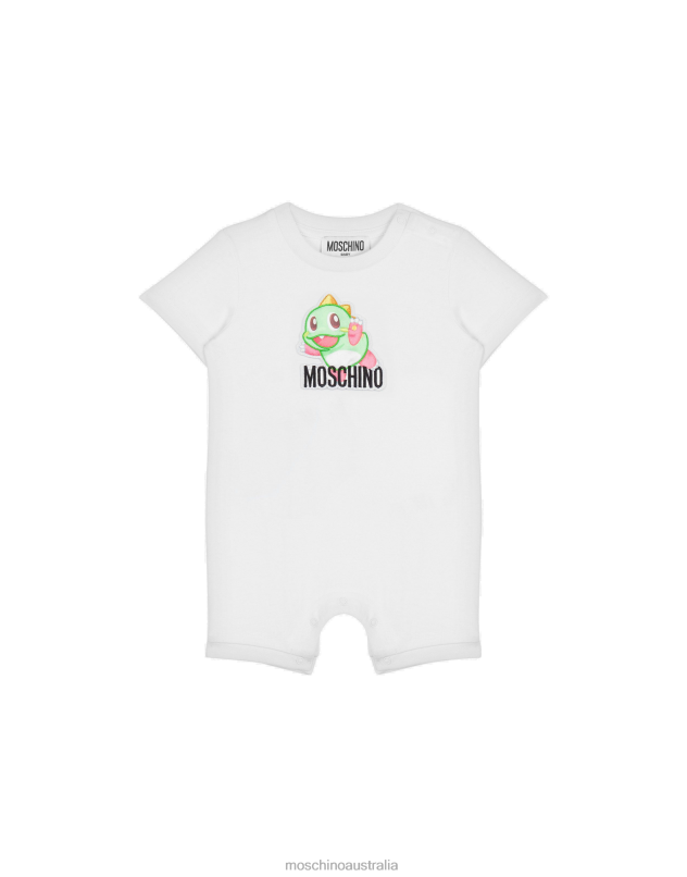 CHINESE NEW YEAR JERSEY ROMPER Moschino Girl WHITE 44AA853 Clothing