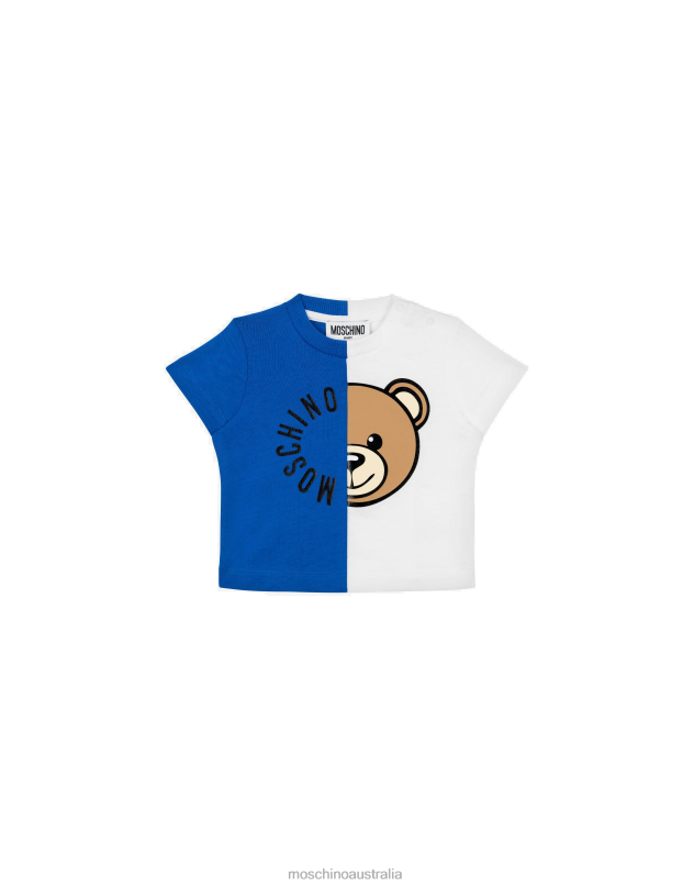 JERSEY TWO-TONE T-SHIRT WITH PRINT Moschino Girl BLUE 44AA856 Clothing