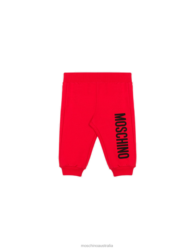 LOGO PRINT FLEECE TROUSERS Moschino Girl RED 44AA845 Clothing