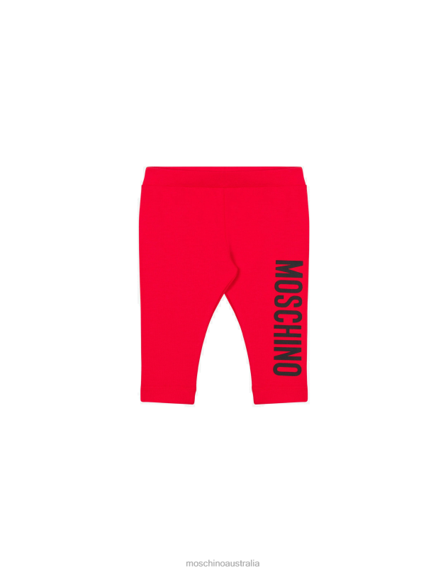 LOGO PRINT JERSEY LEGGINGS Moschino Girl RED 44AA828 Clothing