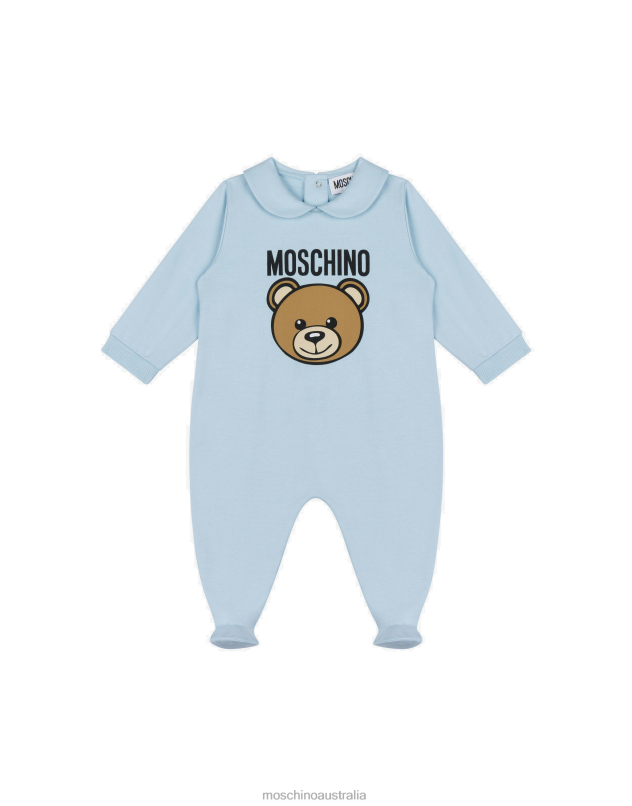 TEDDY BEAR FLEECE BABYGROW Moschino Girl AZURE 44AA810 Clothing