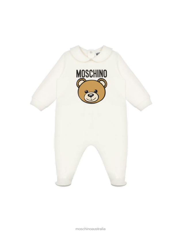TEDDY BEAR FLEECE BABYGROW Moschino Girl WHITE 44AA808 Clothing