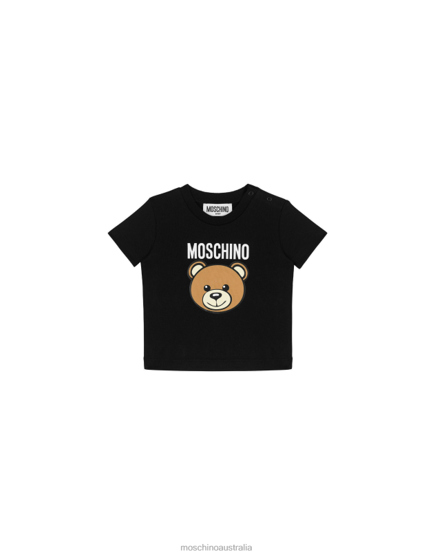 TEDDY BEAR JERSEY T-SHIRT Moschino Girl BLACK 44AA862 Clothing