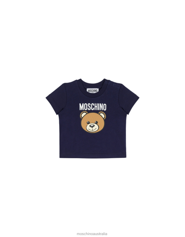 TEDDY BEAR JERSEY T-SHIRT Moschino Girl BLUE NAVY 44AA860 Clothing