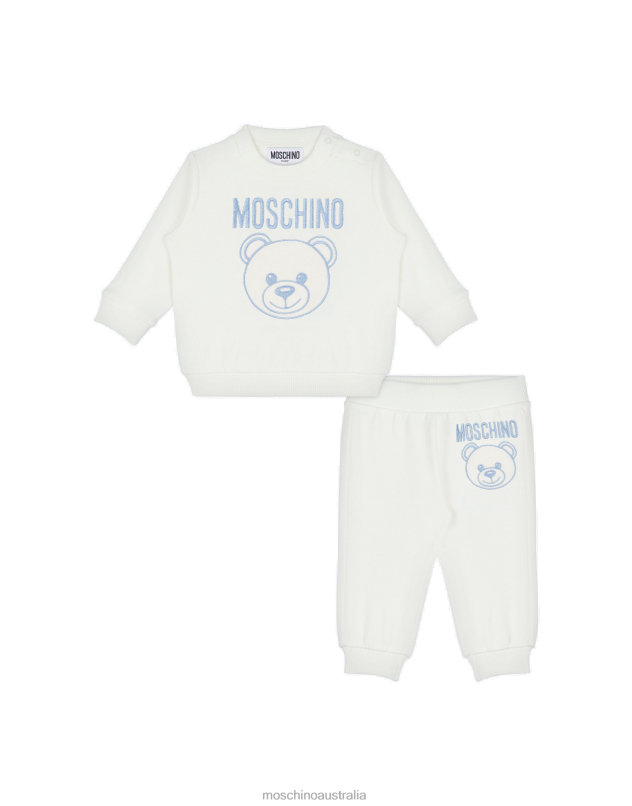 TEDDY EMBROIDERY FLEECE TRACKSUIT Moschino Girl LIGHT BLUE 44AA814 Clothing