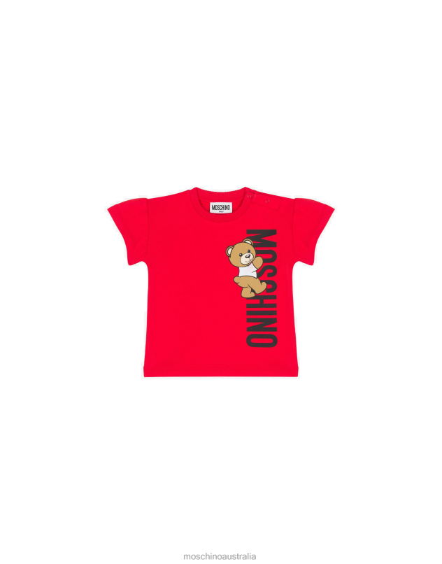 TEDDY LOGO FLEECE DRESS Moschino Girl RED 44AA827 Clothing