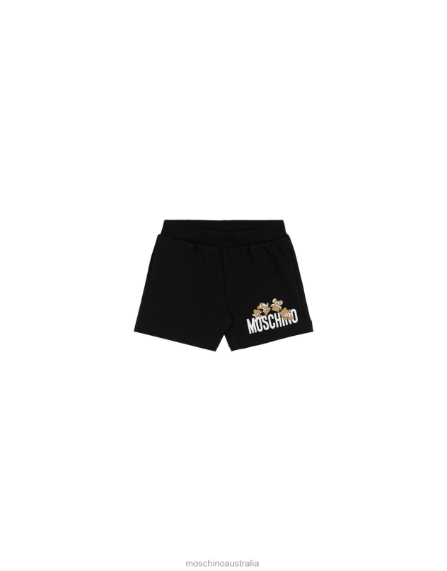 TEDDY LOGO FLEECE SHORTS Moschino Girl BLACK 44AA840 Clothing