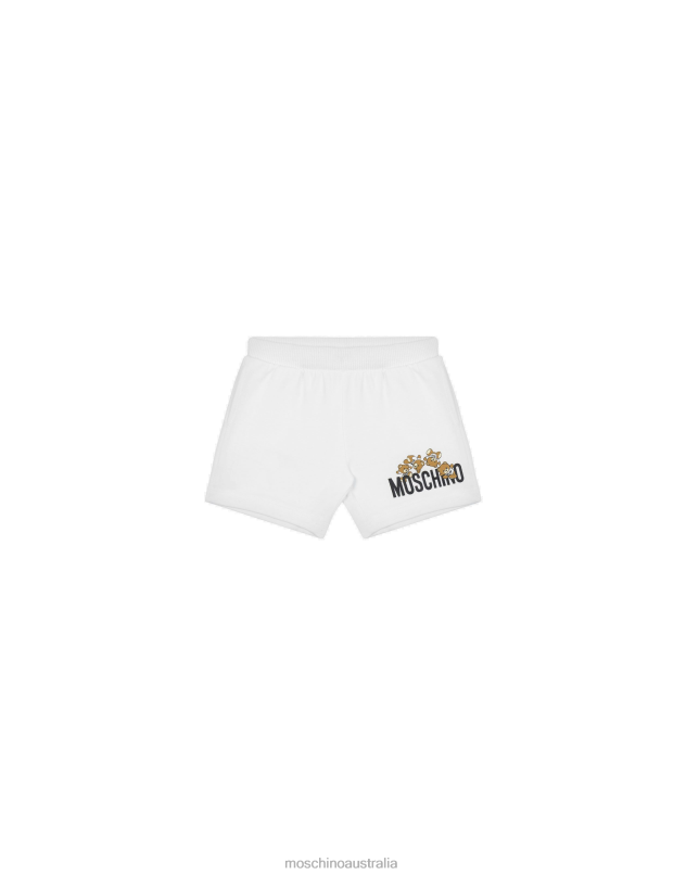 TEDDY LOGO FLEECE SHORTS Moschino Girl WHITE 44AA837 Clothing