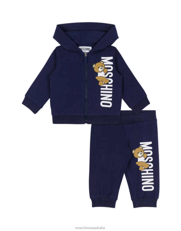 TEDDY LOGO FLEECE TRACKSUIT Moschino Girl BLUE NAVY 44AA822 Clothing