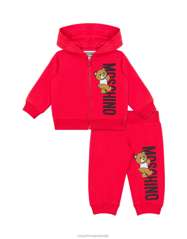 TEDDY LOGO FLEECE TRACKSUIT Moschino Girl RED 44AA820 Clothing