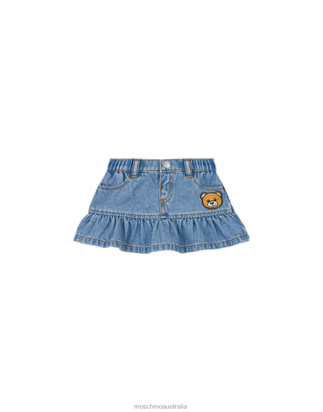 TEDDY PATCH DENIM SKIRT Moschino Girl BLUE DENIM 44AA859 Clothing