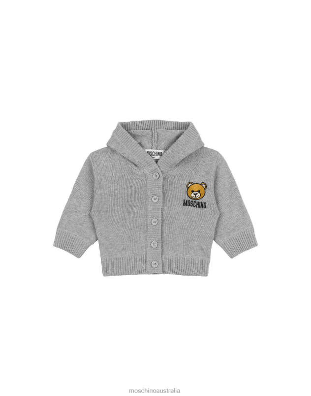TEDDY PATCH HOODED CARDIGAN Moschino Girl GREY 44AA848 Clothing