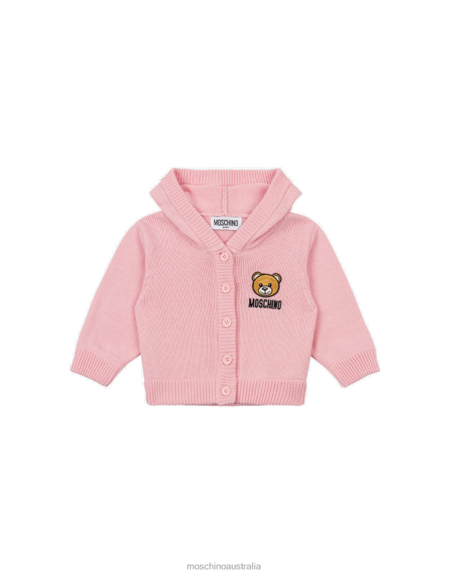 TEDDY PATCH HOODED CARDIGAN Moschino Girl PINK 44AA846 Clothing
