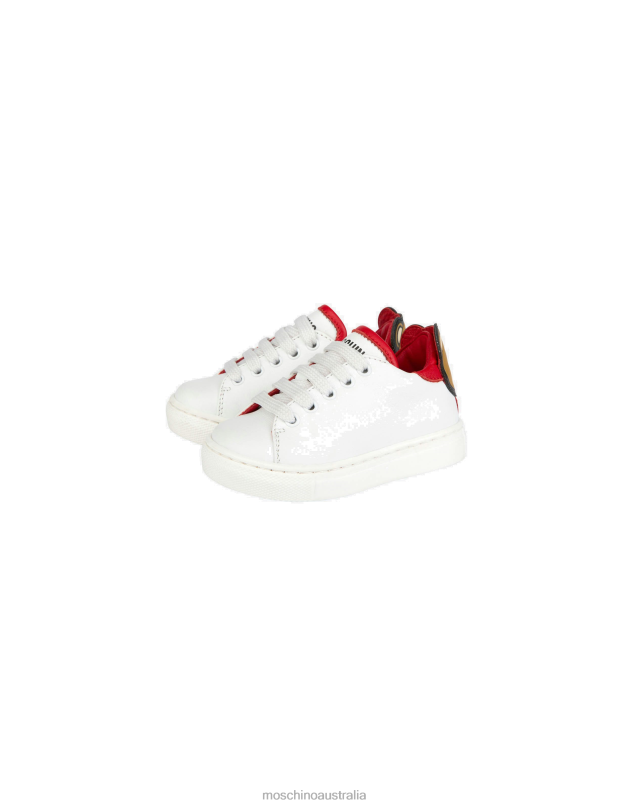 TEDDY PATCH CALFSKIN SNEAKERS Moschino Girl WHITE 44AA919 Footwear