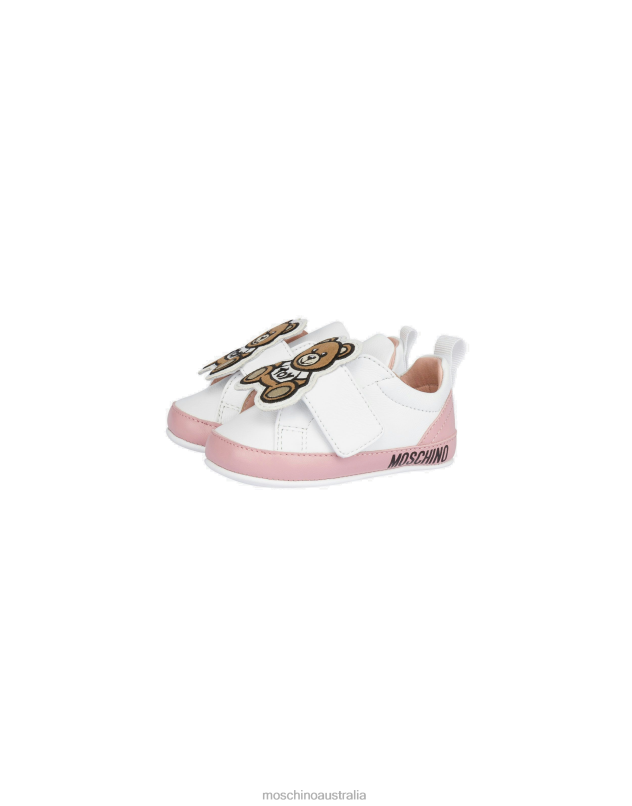 TEDDY PATCH NAPPA LEATHER SNEAKERS Moschino Girl PINK 44AA908 Footwear