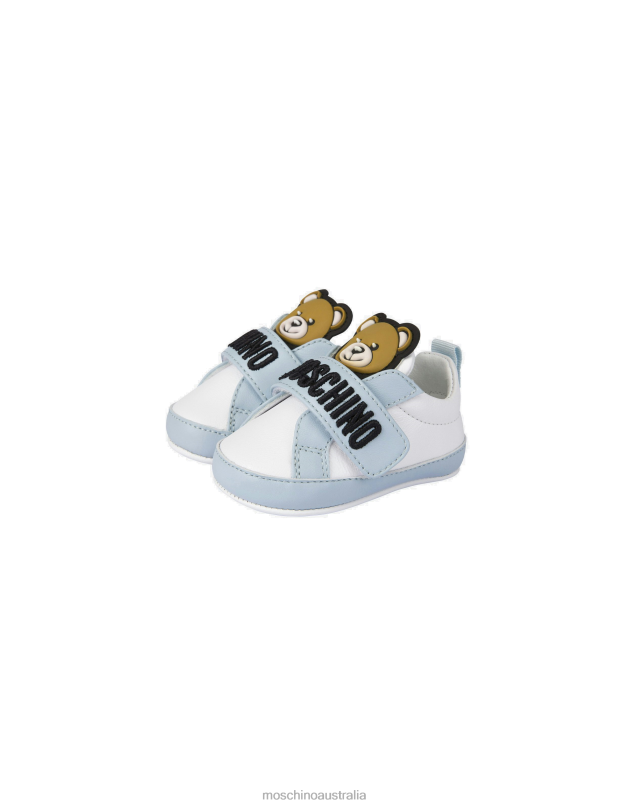 TEDDY PATCH NAPPA LEATHER SNEAKERS Moschino Girl WHITE 44AA911 Footwear