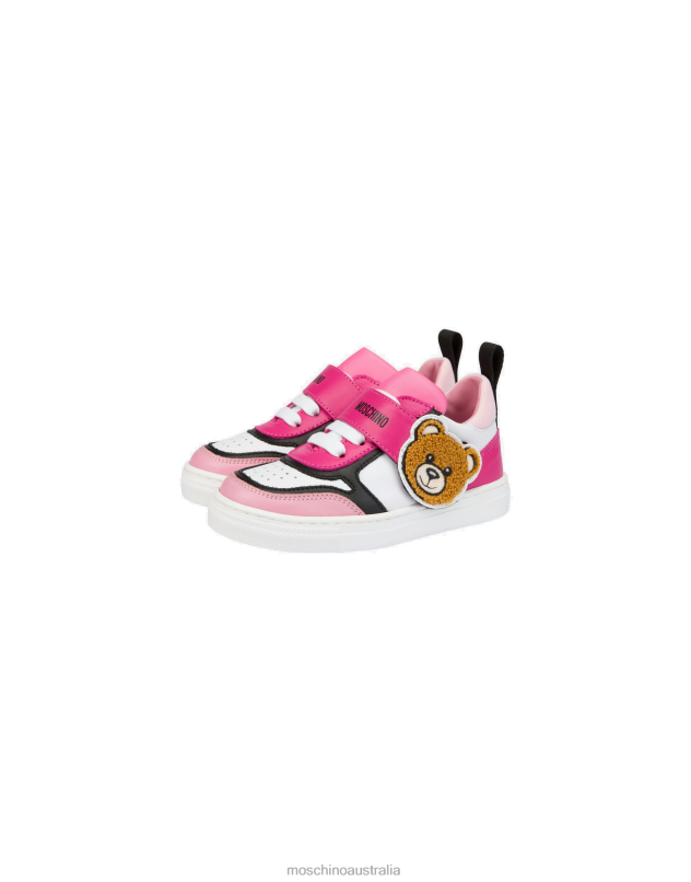 TEDDY PATCH STRAP-UP SNEAKERS Moschino Girl PINK 44AA915 Footwear
