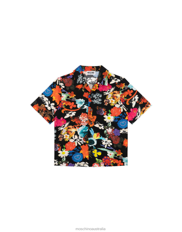 FLOWERS PRINT POPLIN SHIRT Moschino Boy MULTICOLOURED 44AA997 Clothing
