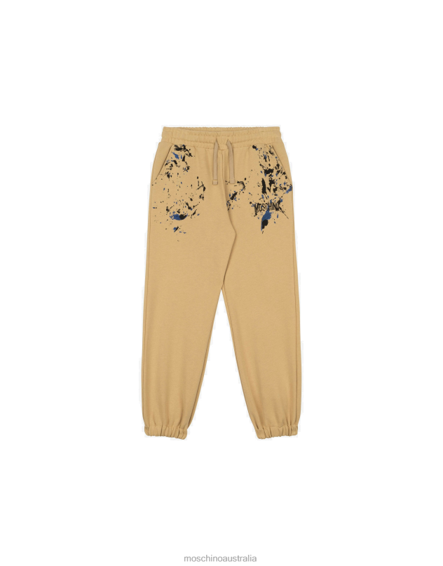 SPLASHING PAINT FLEECE TROUSERS Moschino Boy BROWN 44AA994 Clothing