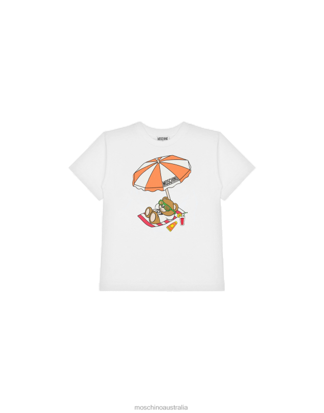 SUMMER TEDDY BEAR JERSEY MAXI T-SHIRT Moschino Boy WHITE 44AA986 Clothing
