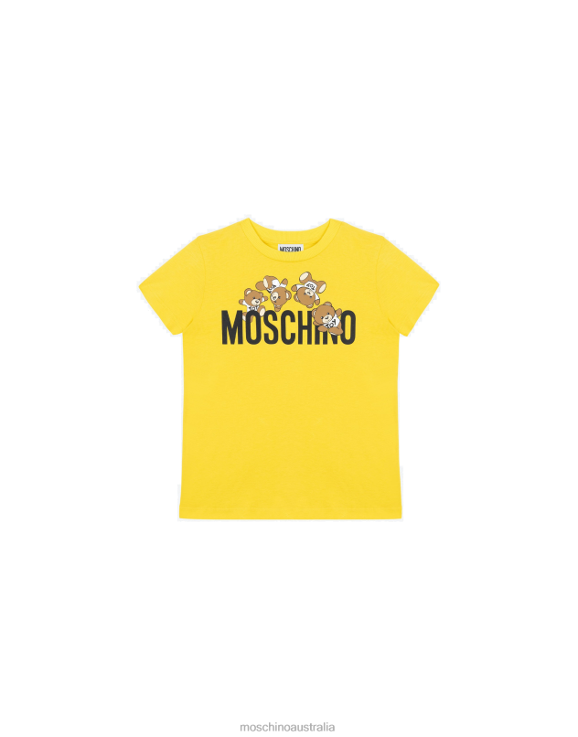 TEDDY LOGO JERSEY T-SHIRT Moschino Boy YELLOW 44AA1001 Clothing