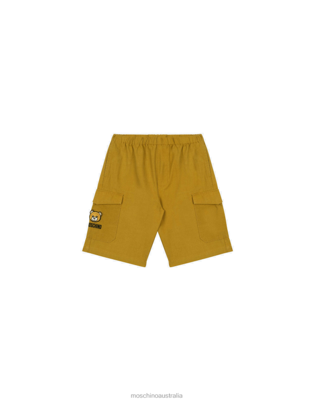 TEDDY PATCH CANVAS BERMUDA SHORTS Moschino Boy CARAMEL 44AA991 Clothing
