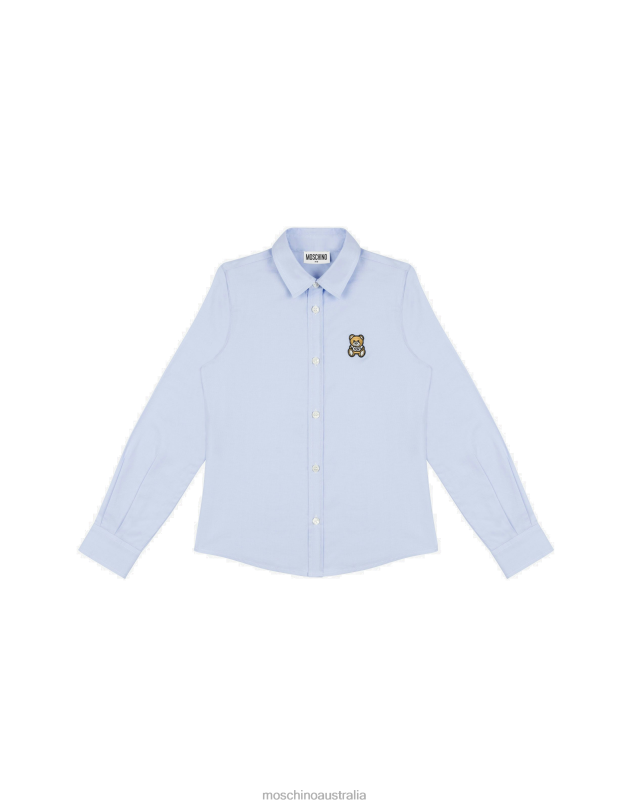 TEDDY PATCH OXFORD COTTON SHIRT Moschino Boy AZURE 44AA992 Clothing