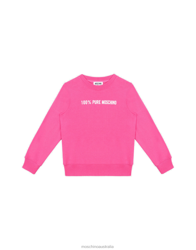100% PURE COTTON SWEATSHIRT Moschino Girl FUCHSIA 44AA983 Clothing