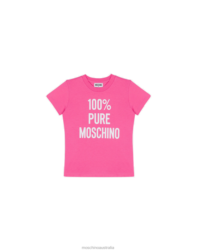 100% PURE COTTON T-SHIRT Moschino Girl PINK 44AA977 Clothing