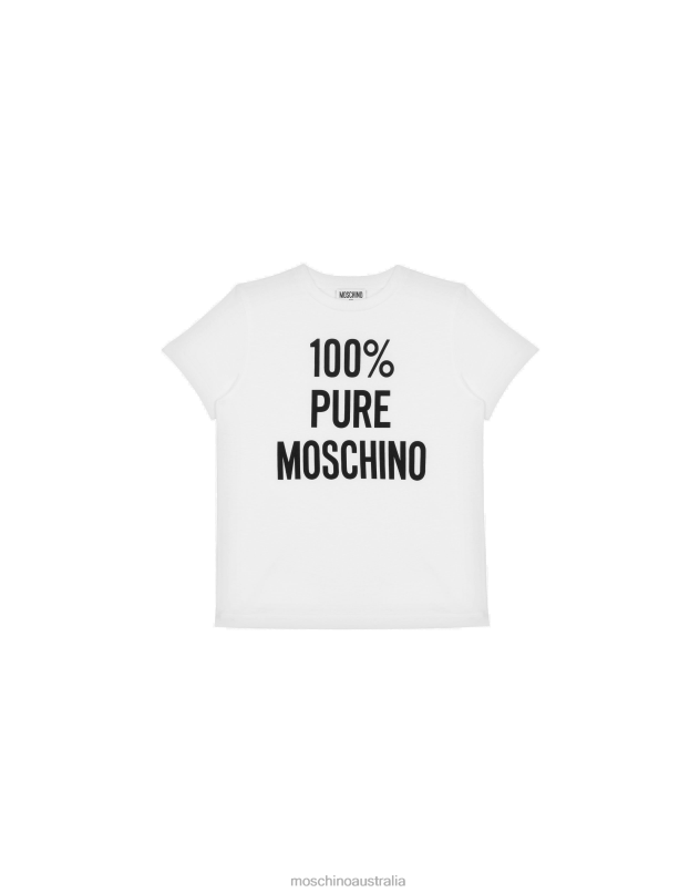 100% PURE COTTON T-SHIRT Moschino Girl WHITE 44AA979 Clothing