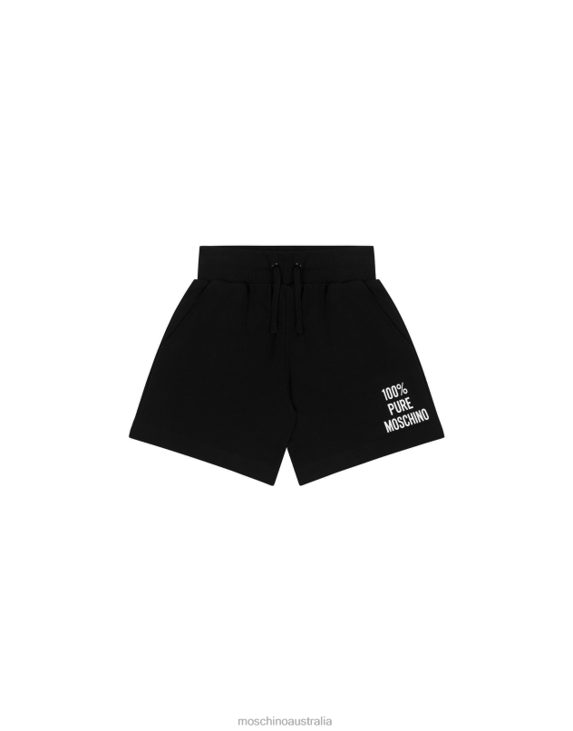 100% PURE FLEECE SHORTS Moschino Girl BLACK 44AA980 Clothing