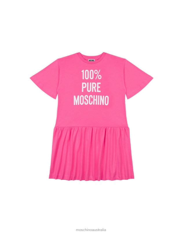 100% PURE JERSEY DRESS Moschino Girl FUCHSIA 44AA981 Clothing