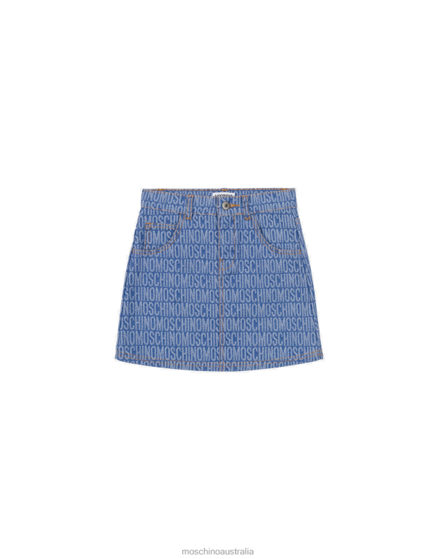 ALLOVER LOGO DENIM SKIRT Moschino Girl BLUE DENIM 44AA965 Clothing