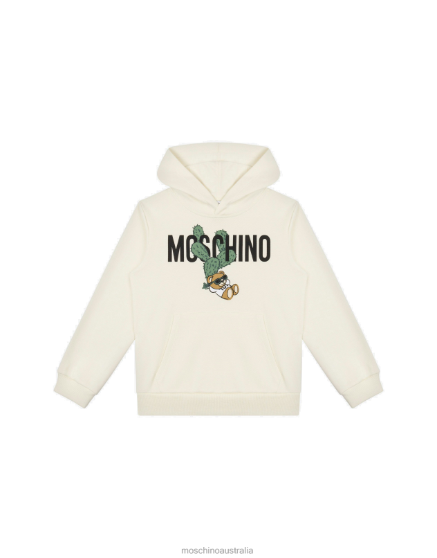 CACTUS TEDDY BEAR COTTON SWEATSHIRT Moschino Girl IVORY 44AA936 Clothing