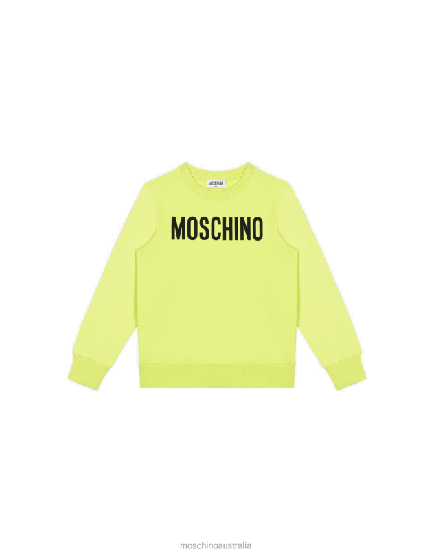 LOGO PRINT COTTON SWEATSHIRT Moschino Girl LIME 44AA962 Clothing