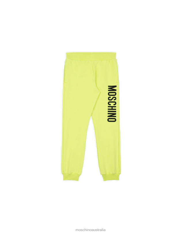 LOGO PRINT FLEECE TROUSERS Moschino Girl LIME 44AA963 Clothing
