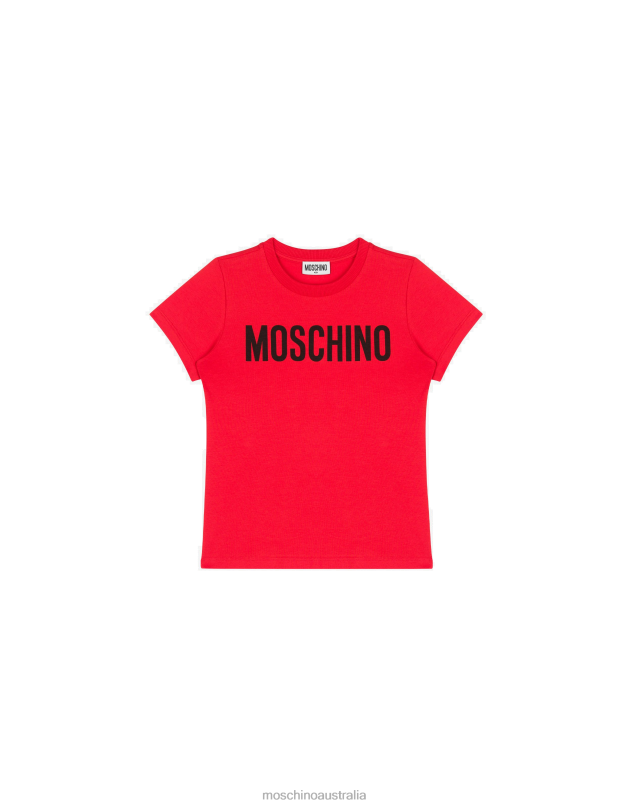 LOGO PRINT JERSEY T-SHIRT Moschino Girl RED 44AA974 Clothing