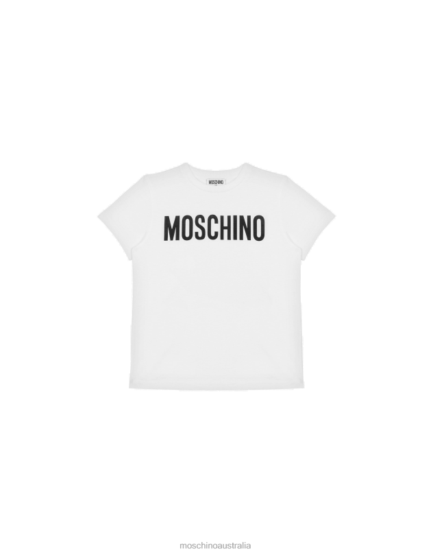LOGO PRINT JERSEY T-SHIRT Moschino Girl WHITE 44AA973 Clothing