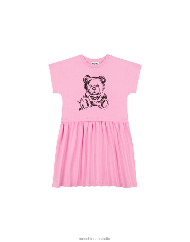 TEDDY BEAR PRINT JERSEY DRESS Moschino Girl PINK 44AA925 Clothing