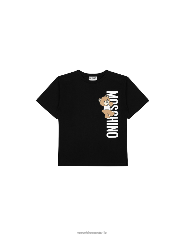 TEDDY LOGO JERSEY MAXI T-SHIRT Moschino Girl BLACK 44AA933 Clothing