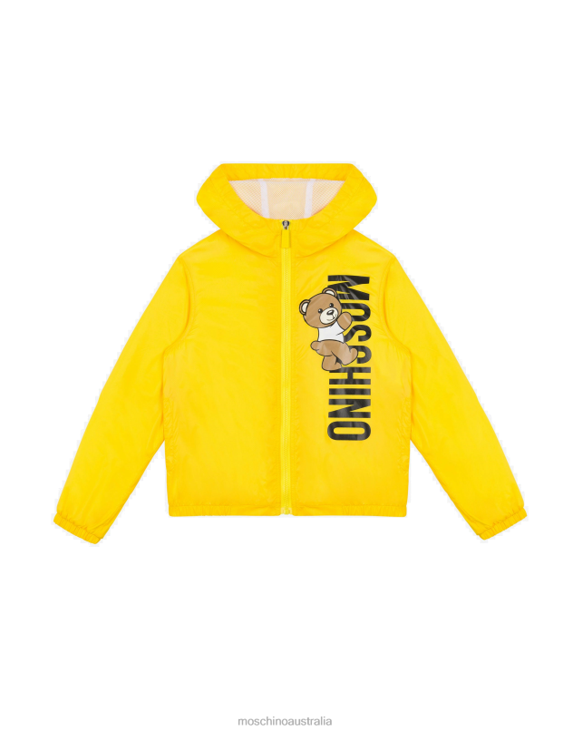 TEDDY LOGO NYLON WINDBREAKER Moschino Girl YELLOW 44AA947 Clothing